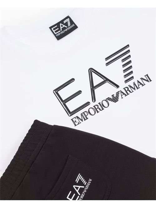 Set t-shirt e shorts bambina EA7 in cotone EMPORIO ARMANI EA7 | 7G000070-AF12503M0003